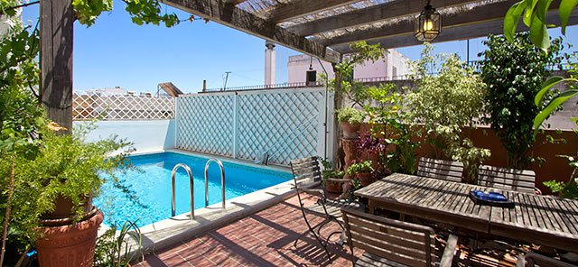 Appartements touristiques à Séville Miguel Terrasse | Duplex avec une grande terrasse et une piscine privée 0268