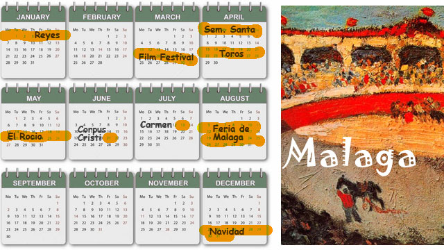Event calendar Malaga Spain